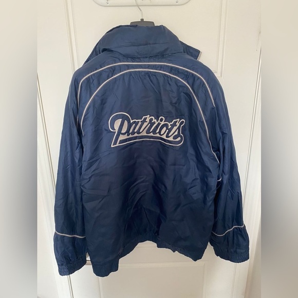 NFL NEW ENGLAND PATRIOTS Blue Detachable-Hoodie Full-Zip Logo Jacket in Large - Picture 11 of 16